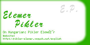 elemer pikler business card